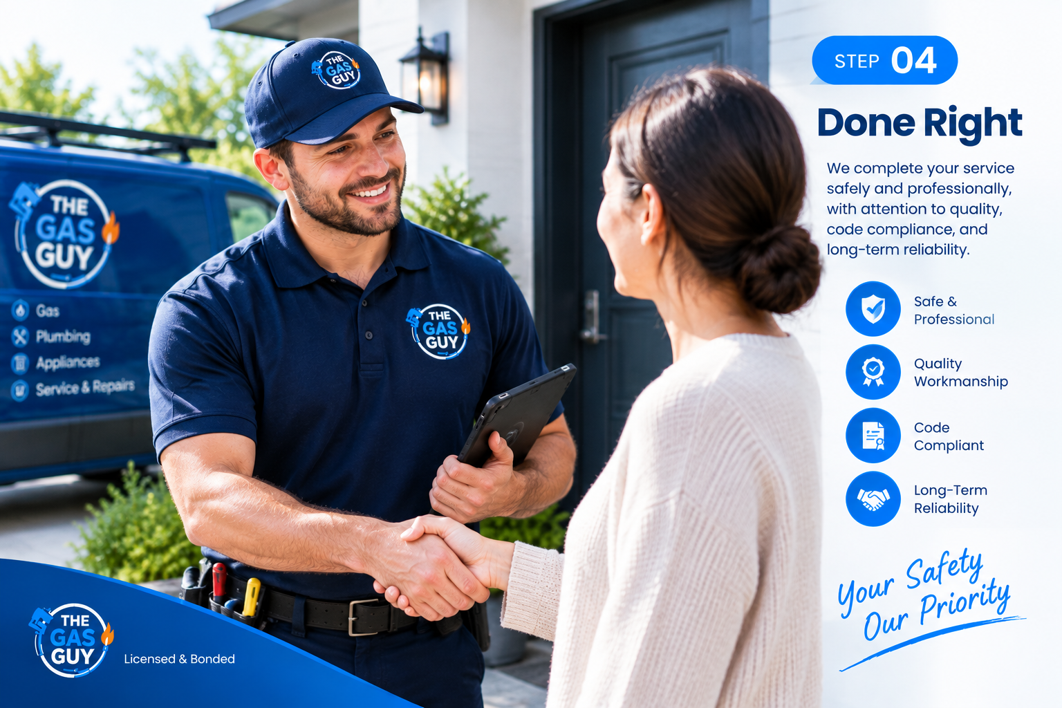 Professional gas service completed